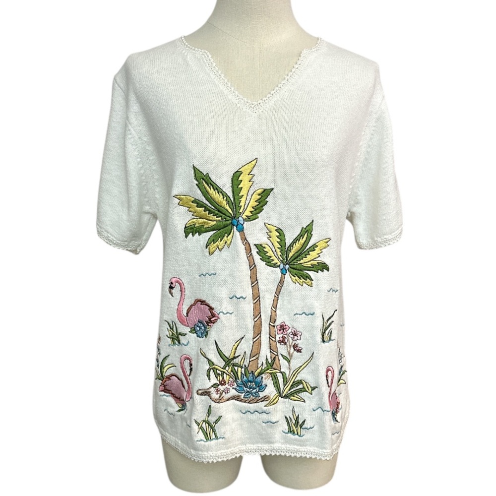 Vintage Jenny Pullover Sweater Women's Medium white (G4)‎